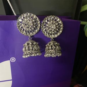 Silver Jhumka Earrings