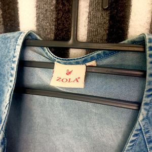 Zola Light Blue Denim Sleeveless Jacket