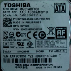 Toshiba Hard Disk 500GB 5400RPM