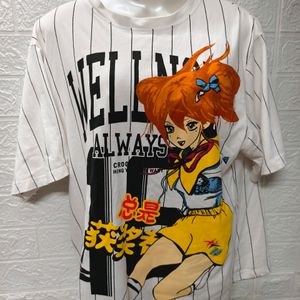 Printed Korean Anime T-Shirt for M To L Size