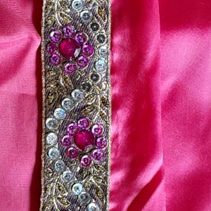 Hot Satin Saree in Pink