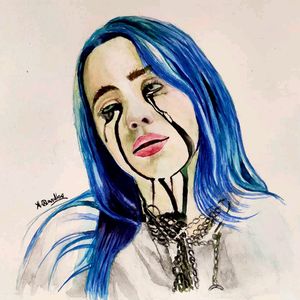 Billie Eilish Watercolor Painting