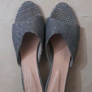 Grey With Silver Coating Heels