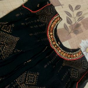 Black Beautiful Mirror Work Frock