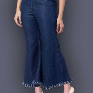 Trendy Flared Denim Pants