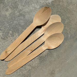 50 Pcs Wooden Spoon - Disposable