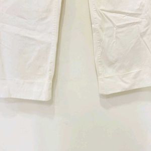 Branded Wild Leg White Jeans