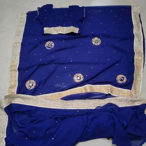 beautiful blue saree