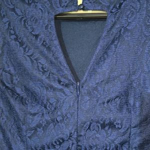 RARE Women Navy Lace Maxi Dress