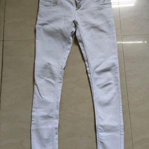 High Waist White Jeans