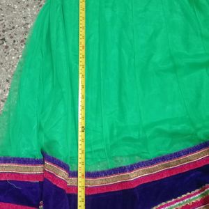 Green With Purple Anarkali Kurta