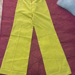 Yellow Color Bootcut Pant