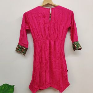 Pink & Green Kurta Set