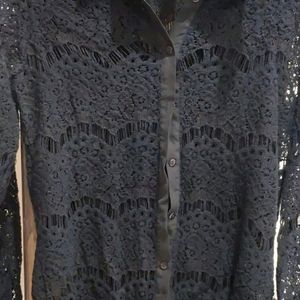 Black Net Lace Shirt