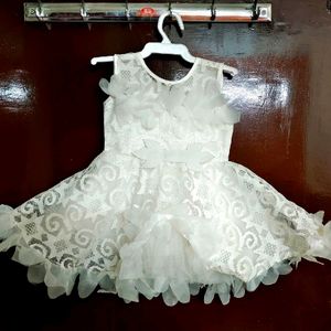 Beutiful White Frock For Baby Girls