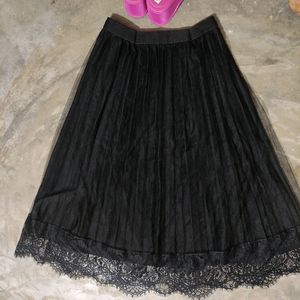 Korean Black Net Skirt