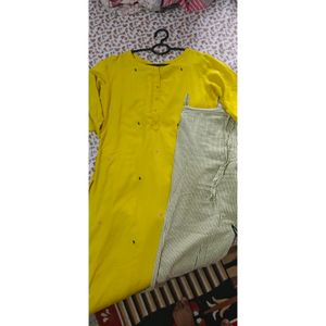 Beautiful Yellow Kurta And Pant Set