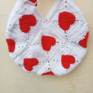 Crochet Heart Tote Bag