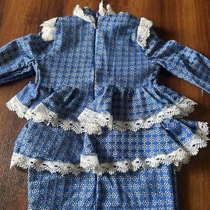 Blue custom made designer dress for 5-7yrs girls