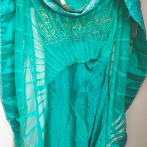 Heavy Work Sea Green Anarkali Set