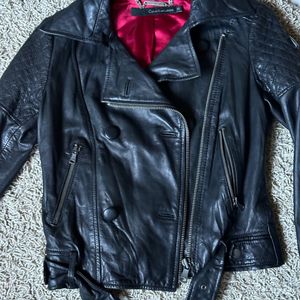 CALVIN KLEIN Leather Biker Jacket