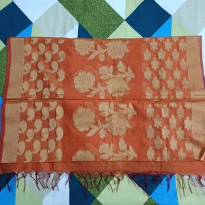 Orange Banarasi Silk Dupatta