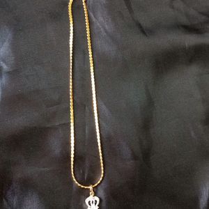 Ad Pendant Gold Plated Chain