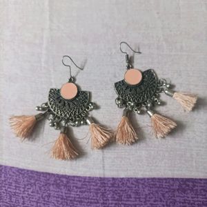 Pink Tassel Earrings