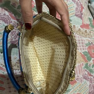 Peacock Colour Small Handbag