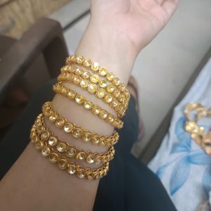 Kundan Gold Graceful Bangles