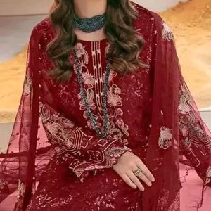 Georgette maroon  Pakistani Salwar Suit Fepic