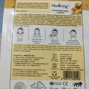 Masking Facial Sheet