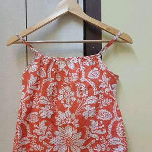 Cute Printed Top With Tie Up Detail