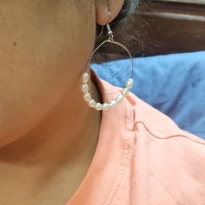 Pearl Hoops/ Bali