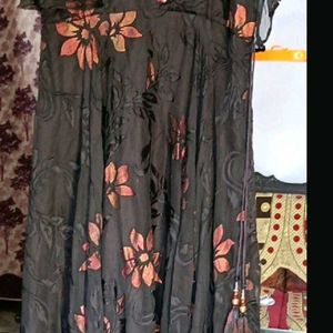 Black Gown With Butterfly Sleeves