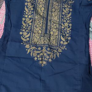 Visudh Blue Printed Kurta..