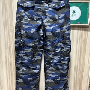 L Brenn Waterproof Blue Camo Print Ski Pants