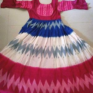 💥🆕️ Ikat and Patola Print Ethnic Silk Gown