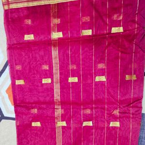 Bandhani Print Maroon Saree