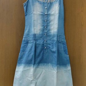 Denim Blue Dress With Stones