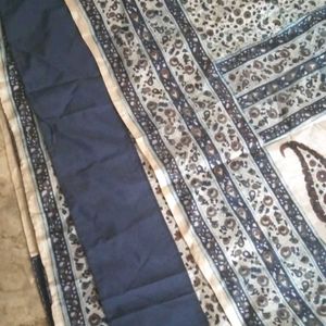 NEW cotton silk floral printed saree attached fall