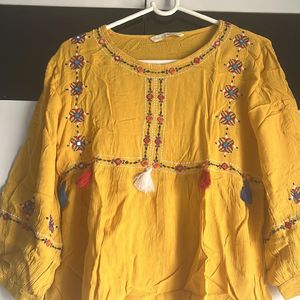 Yellow Boho Top