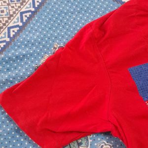 Red Coloured Tshirt For Boys