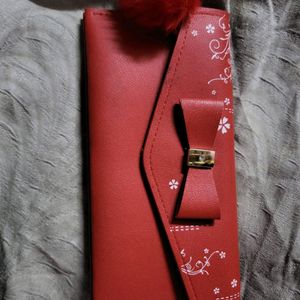 Red And Embroidery Wallet