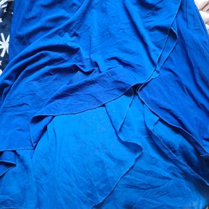 Blue Tube Ruffle Dress