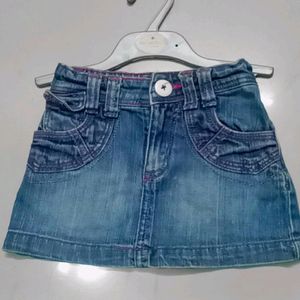 Baby Girl Denim Skirt Cum Shorts