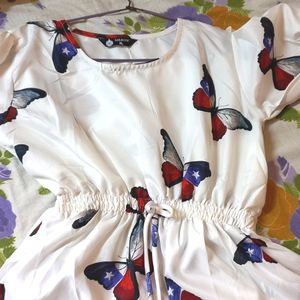 Trendy Butterfly Pattern Dress