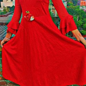 Beautiful Red Gown For Girls