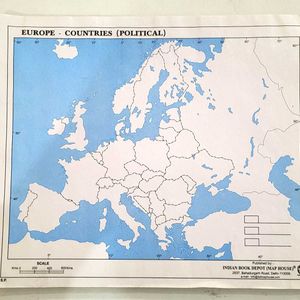 Political Maps Of India and Europe Combo