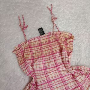 Conquette Check Cami Top